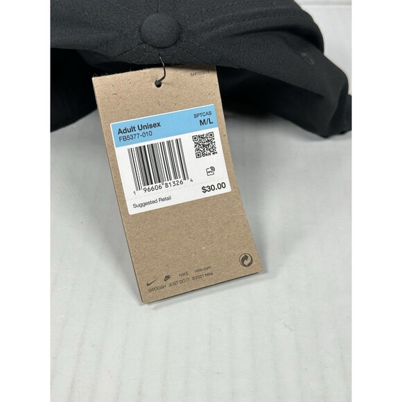 Size M/L Nike Adult Fitted Swoosh Flex Rise Cap Hat Black White FB5377-010 NWT - Picture 6 of 6